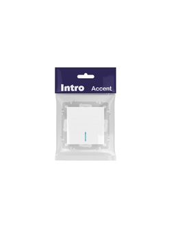 Выключатель 1-кл. СП Accent 6-102-01 10А IP20 250В с подсветкой AL/CU бел. Intro Б0063445