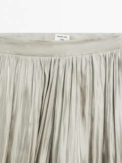 Massimo Dutti Блестящие брюки-баллоны - STUDIO, бледно-зеленый