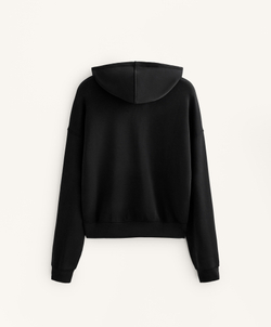 Oysho Толстовка «бокси» с капюшоном из модала с начесом, черный