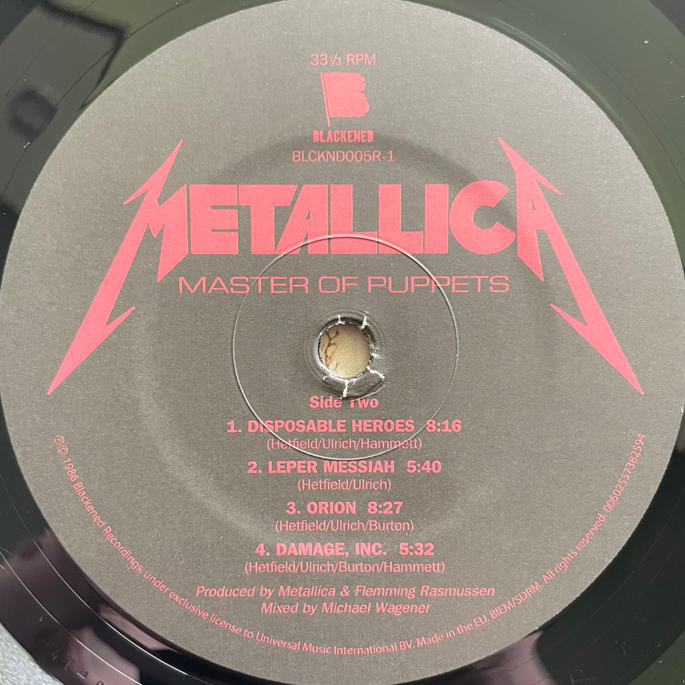 Metallica ‎– Master Of Puppets (Германия 2017г.)