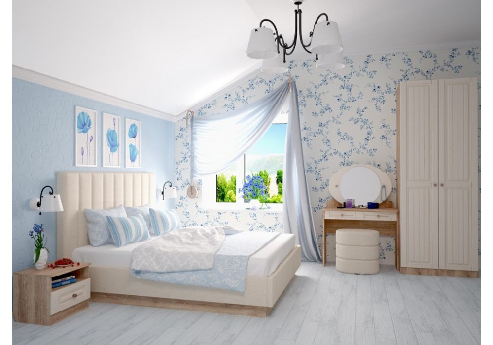 Шкаф Майя М-02 дуб баррик светлый / крем брюле