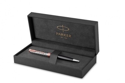 Шариковая ручка Parker Sonnet Premium Metal & Grey Lacquer PGT, стержень: M, цвет чернил: black , в подарочной упаковке