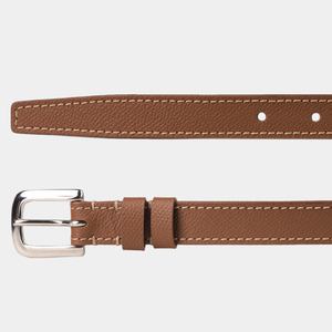 Женский ремень 20 мм из кожи сафьяно, цвета карамель