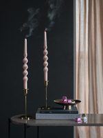 Набор из двух свечей цвета пыльной розы из коллекции essential, 35 см