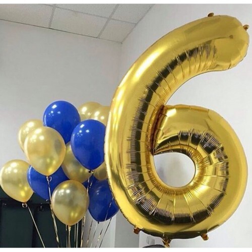 Комплект шаров «6 Сине-Золотой»