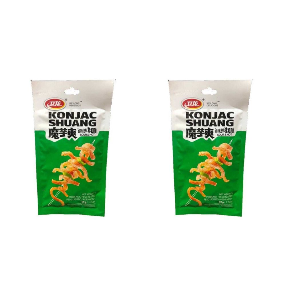 Лапша конжаковая остро-кислая Weilong Sour&amp;Hot 50 г 2 шт