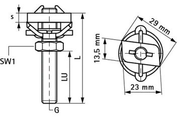 Болт быстрого монтажа Walraven BIS RapidRail М8 х 50 мм для профилей WM (арт. 6523805)