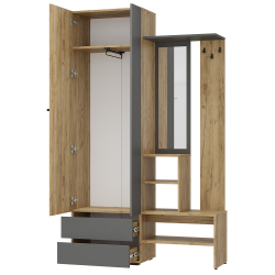 Прихожая Кинг ПР-04, Крафт, Графит