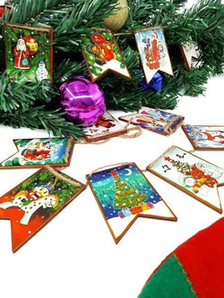 Набор "Новогодние флажки" ёлочные игрушки MAXI