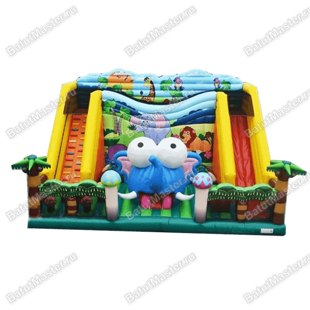 Надувная горка "Главный слон"