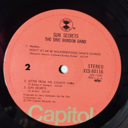 Винтажная виниловая пластинка LP Eric Burdon Band Sun Secrets (Japan 1974) (No Obi) The Real Me