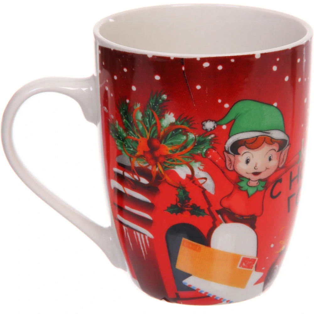 Кружка керамическая 350мл «С Новым годом!» Дед Мороз, микс 4рисунка