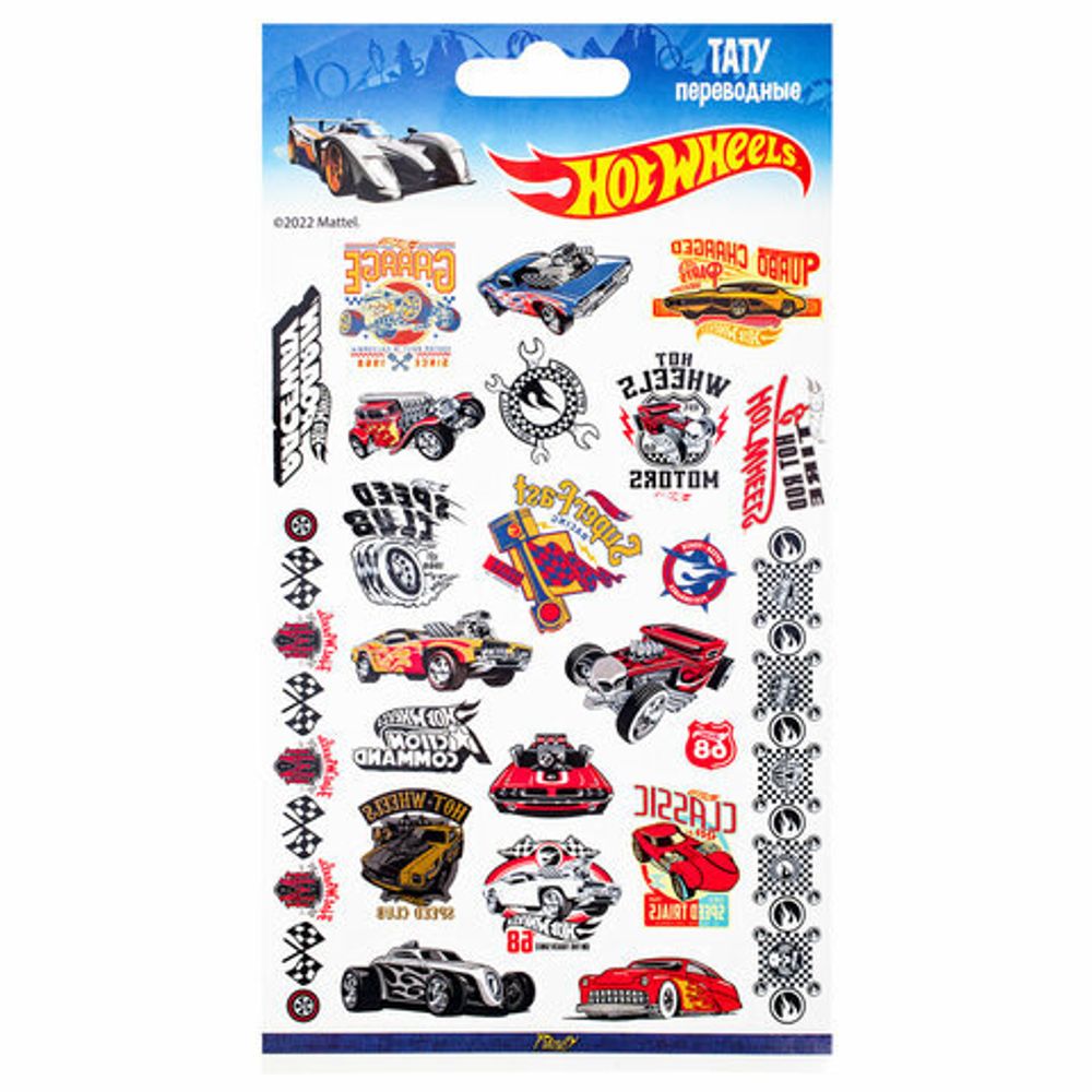 Наклейки-тату переводные АССОРТИ, ЦВЕТНЫЕ, 11х20 см, PY