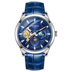 KANGOL Trendy Era Iron Heart Black Warrior Quartz Movement Stainless Steel Watchband Watch Men"s Watches