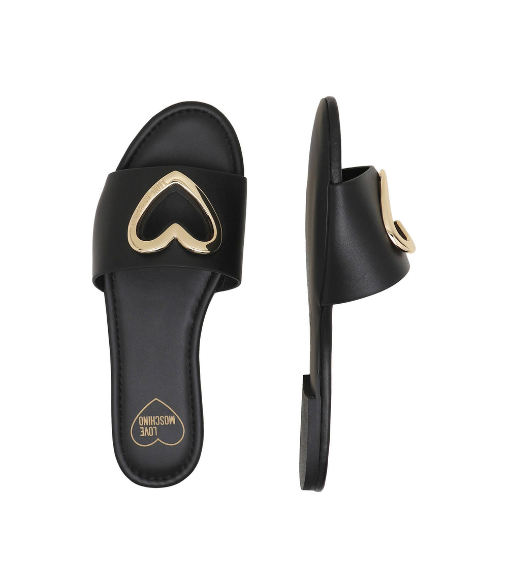 Кожаные шлепанцы Love Moschino - черный(JA28431G0IIA0)