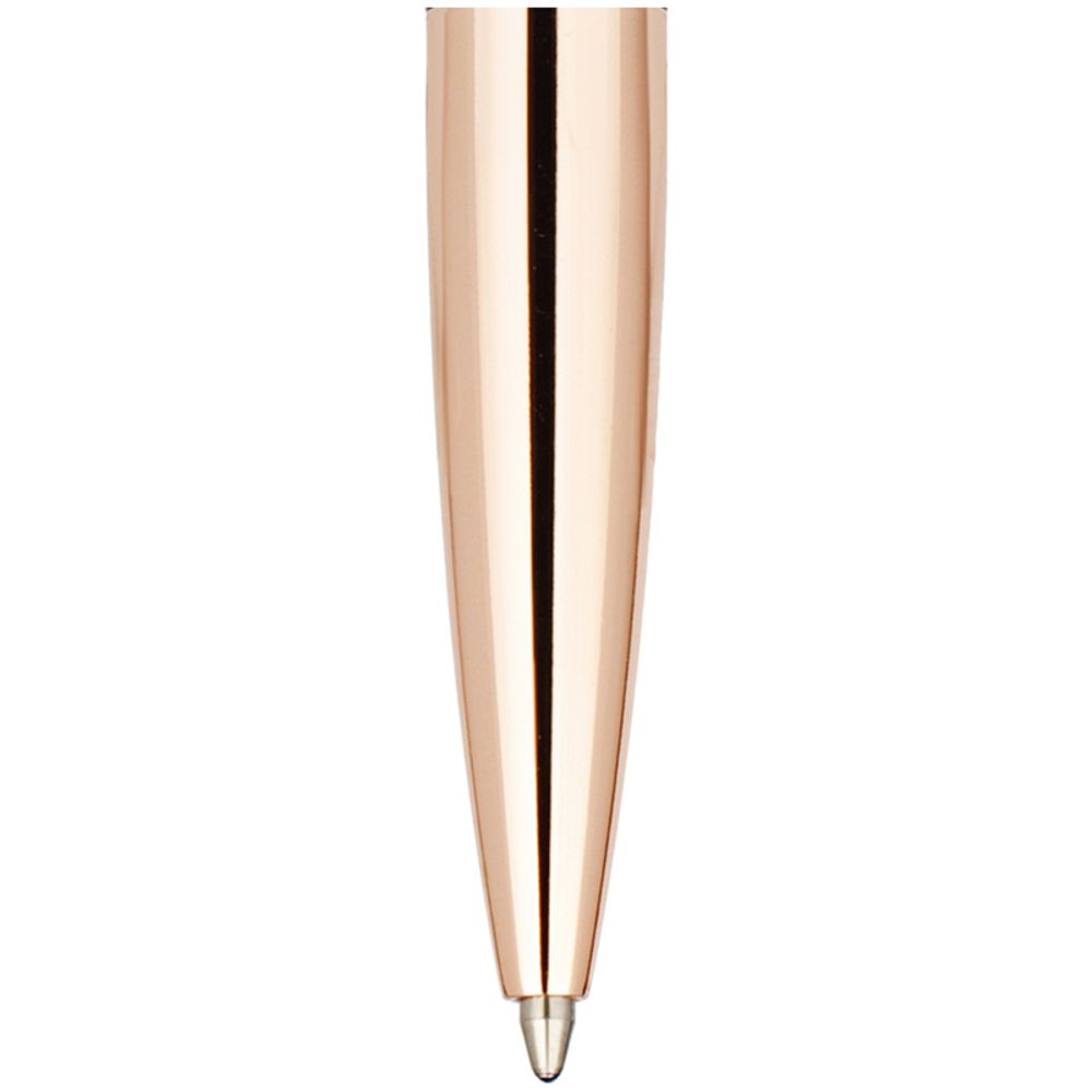 Ручка шариковая Delucci "Furia" синяя, медь/гравир. черным, с кристал., поворот., подарочная упаковка