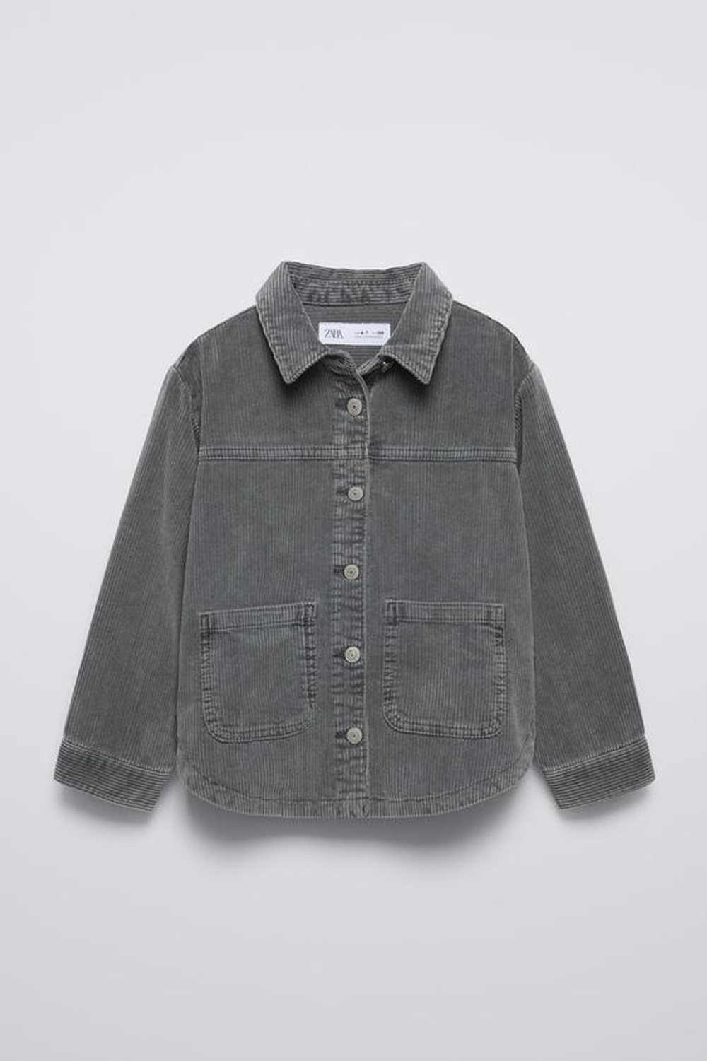 ZARA ВЕЛЬВЕТОВАЯ КУРТКА-РУБАШКА, СЕРЫЙ