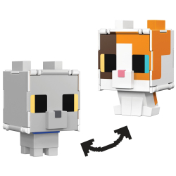 Minecraft - Трехцветная фигурка кота с трансформацией 2в1 HTL45 / артикул   HTL43 HTL45  / GTIN 194735193257