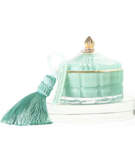 Лайм, бирюзовая свеча Арт-деко с кисточкой, Cote Noire