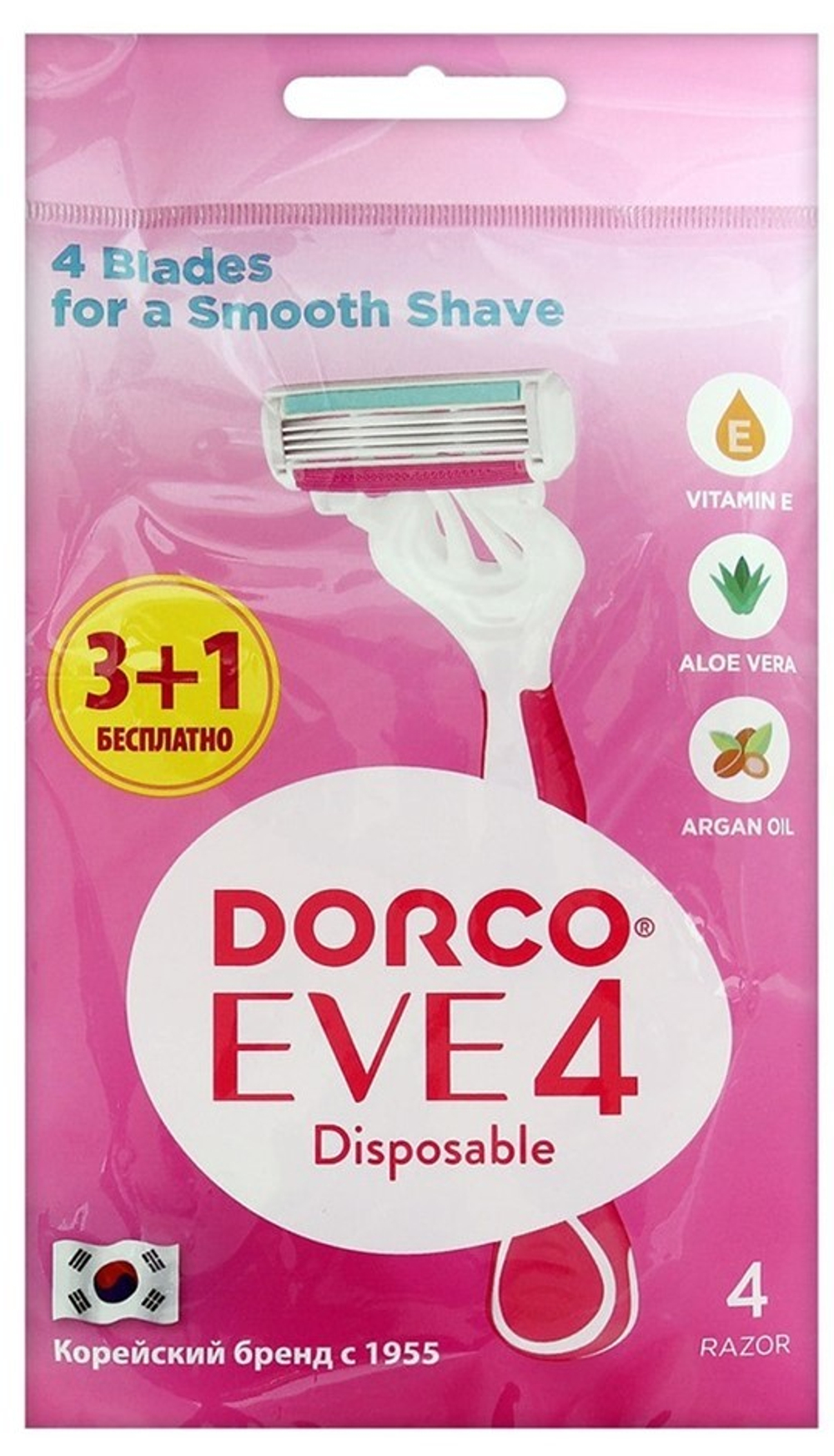 Dorco одноразовые станки женские EVE-4 3+1шт