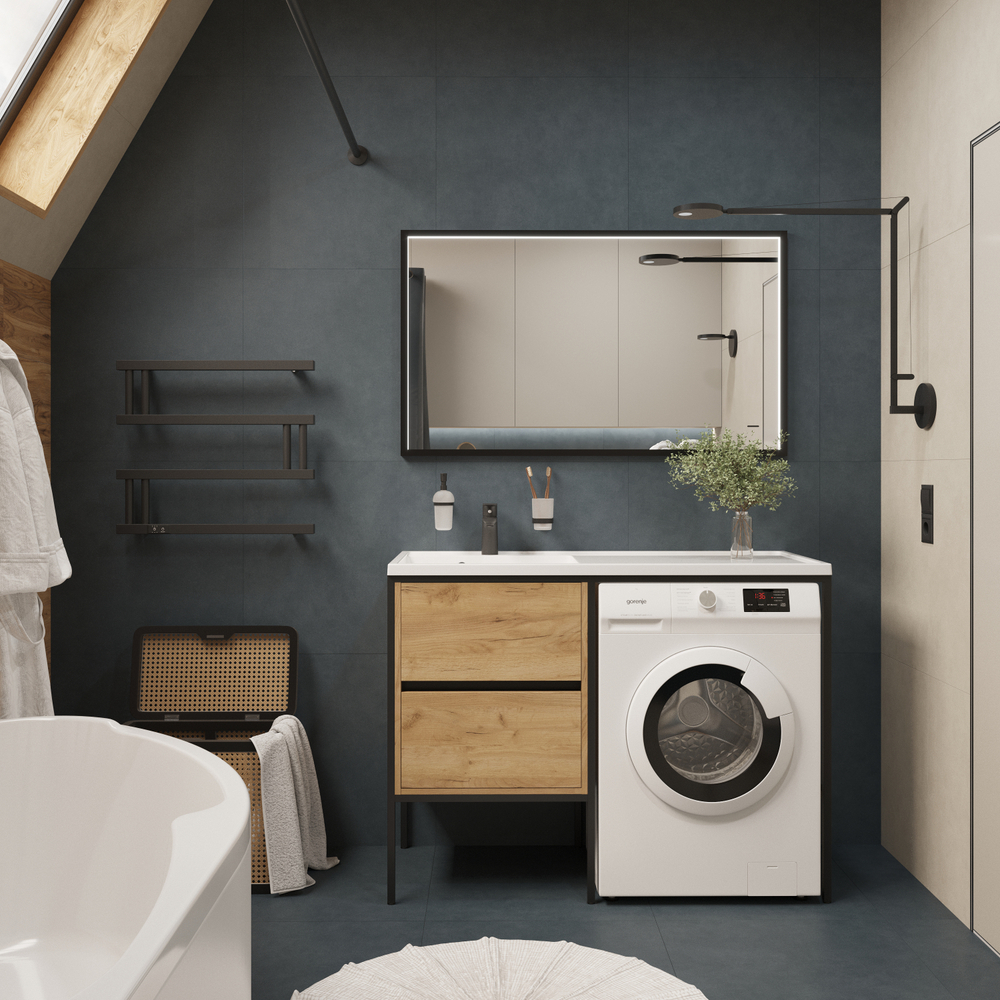 Полотенцесушитель электрический EWRIKA Пенелопа M 55x60 см, подключение слева, матовый черный, М-образный, из стали