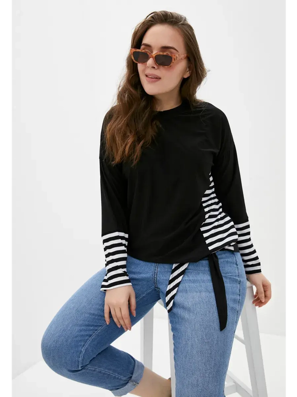 Блузка кофта повседневная с узлом