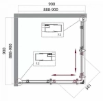 Душевой уголок BelBagno UNO 195-A-2-90 стекло матовое
