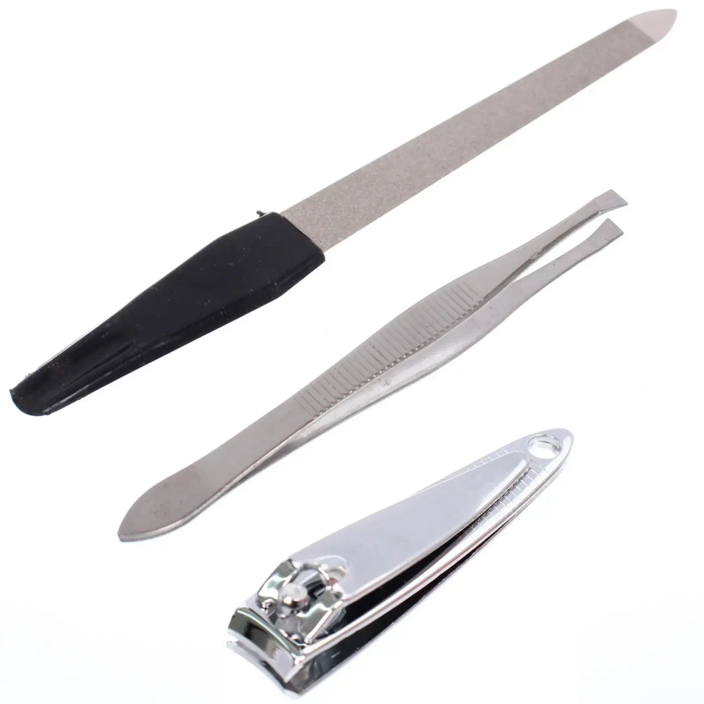 Маникюрный набор на блистере, 3 предмета «Ultramarine - Ваши ручки» (пилка металлическая, кусачки и пинцет)✦