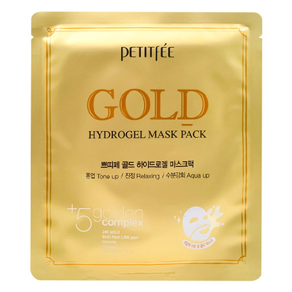 Petitfee Маска для лица гидрогелевая c золотом - Gold hydrogel mask pack, 32г