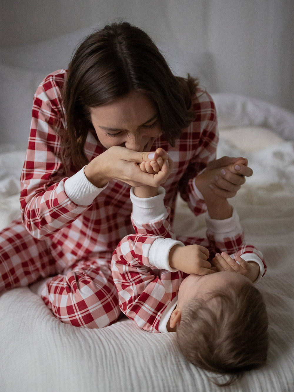 Комбинезон на манжетах Mjölk Christmas Check, с рукавом реглан