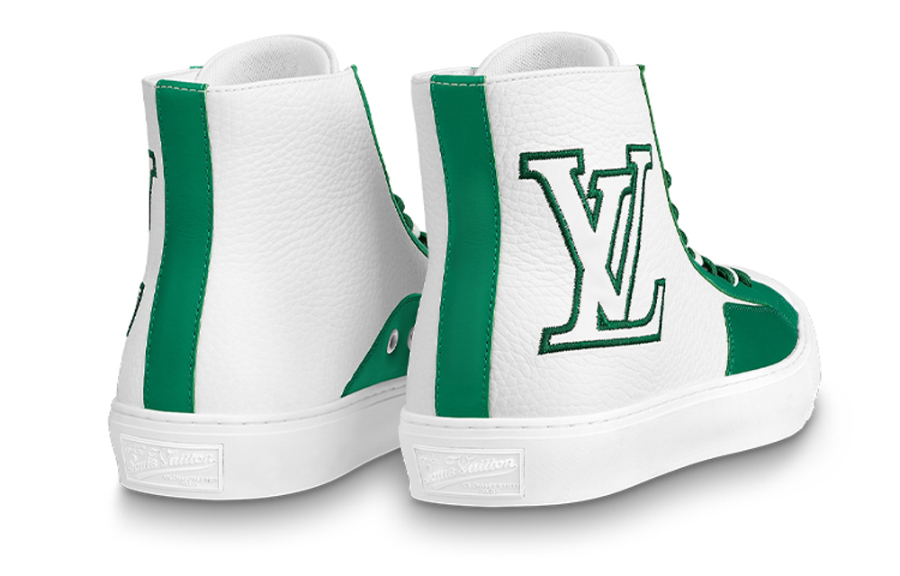 LOUIS VUITTON Tattoo Ankle Sneakers "White Green"