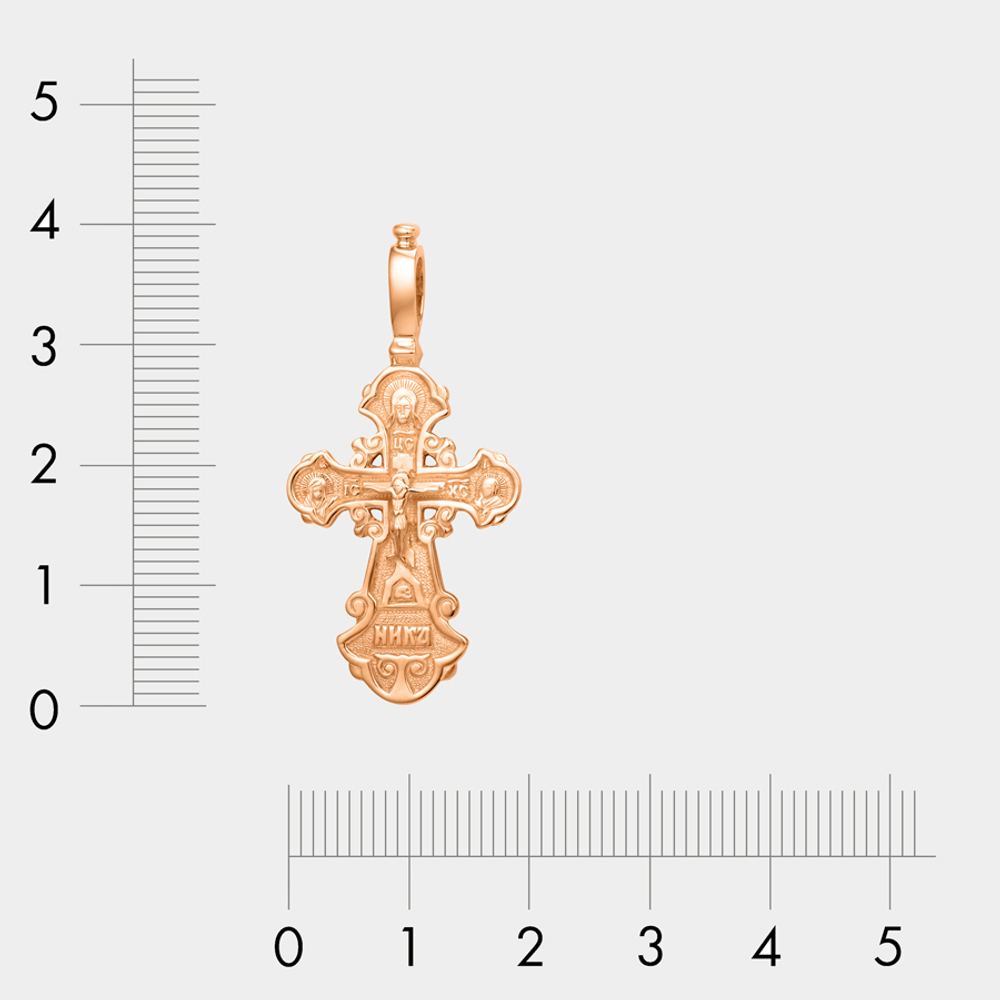 Крест женский православный из розового золота 585 пробы без вставок (арт. 701757-1000)