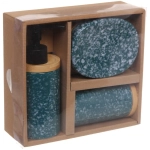 Набор для ванной из 3-х предметов керамический «Дюна» синий