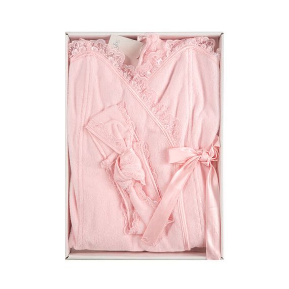 Набор женский для сауны 3 предмета  LUNA розовая  Soft cotton Турция