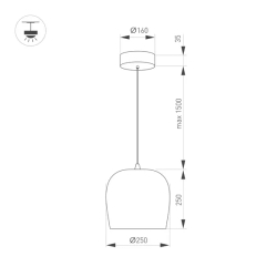 Светильник SP-PEONY-HANG-R250-15W Warm3000 (BK, 65 deg, 230V) (Arlight, IP20 Металл, 3 года) 039550