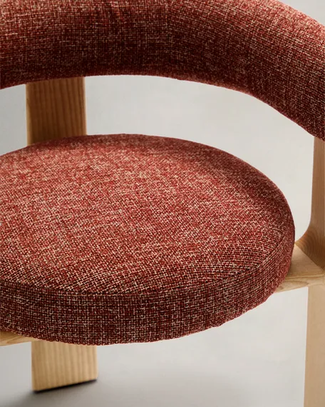 Стул Granite на 3 ножках, терракотовый шенилл, ножки светлый ясень