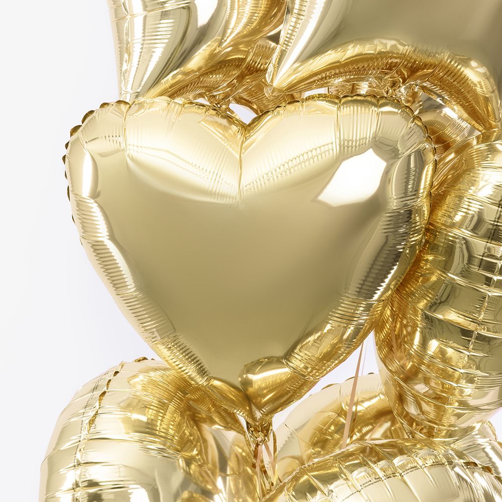 F Шар 18''/46 см, Сердце, Светлое золото(БГ-15)  Изображение3