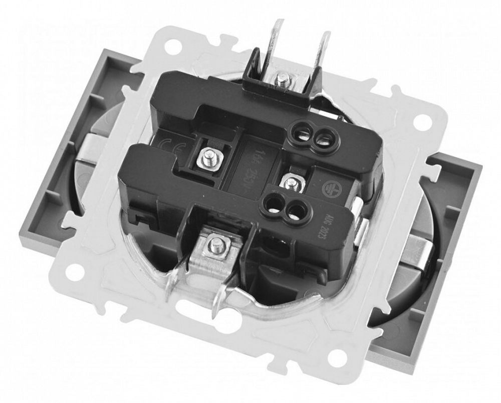 Розетка двойная с заземлением, без рамки Arte Milano am-203 203.40-2.black