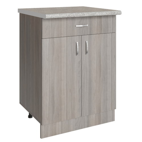 Стол разделочный 60 шимо/ясень светлый (1 ящик), столешница гранит пёстрый