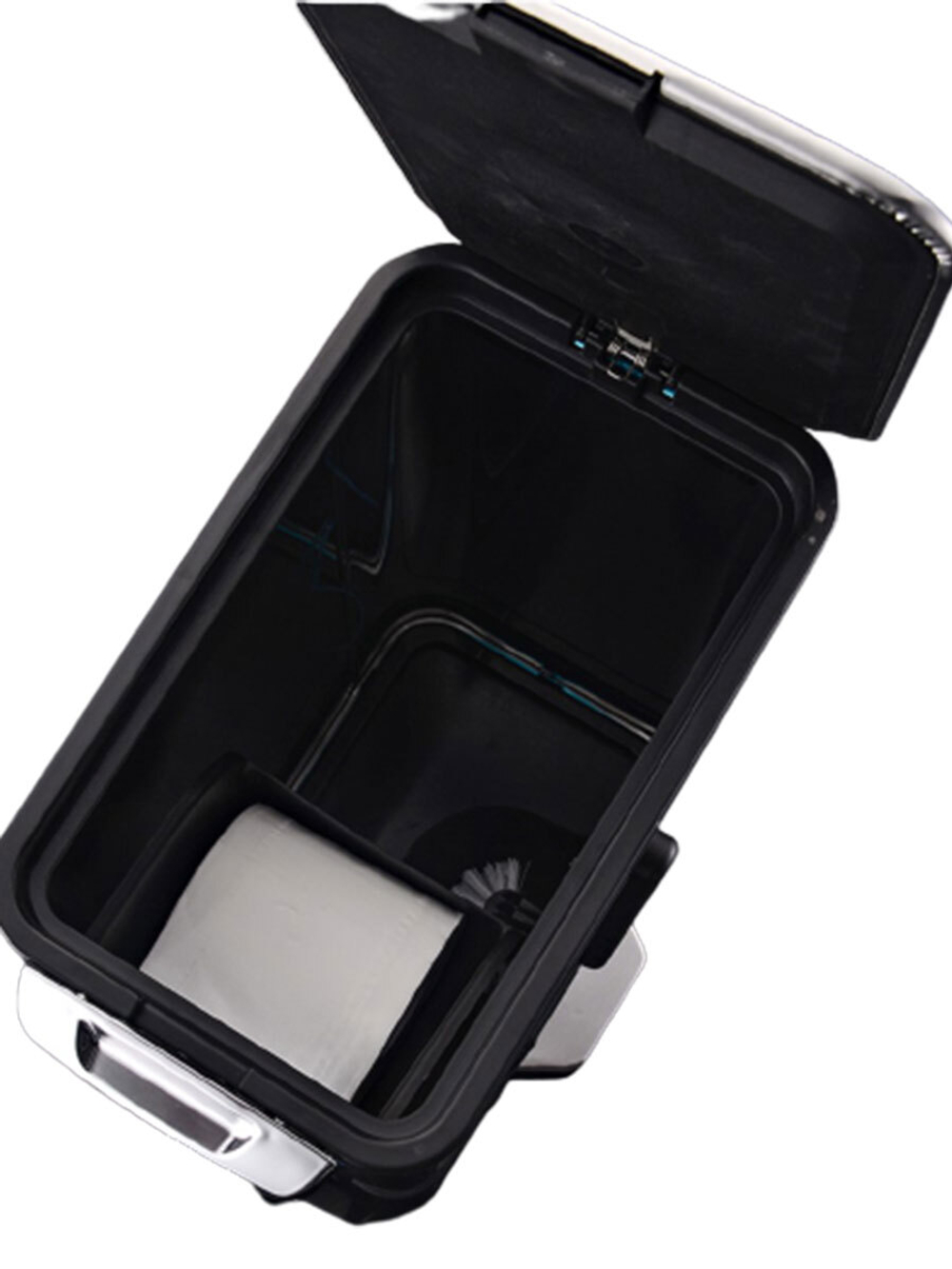 Ведро мусорное с ёршиком, внутр ведро, туалетная бумага, JAH-532, 7л (белый)