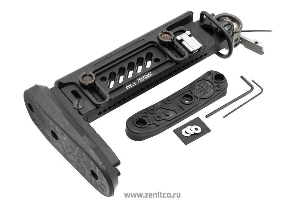 Зенитка — Приклад телескопический "ПТ-1" (замок: АКС, материалы: сплав алюминия Д16Т, сталь, цвет: чёрный)