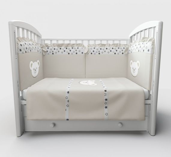 Набор в кровать для новорожденных Lollycottons Deni, Кремовый