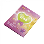 Блокнот в футляре, 12,5 см * 16,0 см, 7БЦ, Alingar, ламинация, замочек, линия, 45 л., "Love. С бантом"