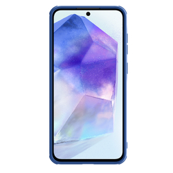 Чехол синего цвета с защитной шторкой для камеры от Nillkin на Samsung Galaxy A56 5G, серия CamShield Pro Case