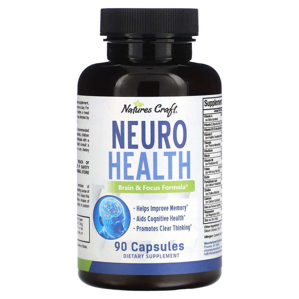 Nature's Craft, Neuro Health, 90 капсул