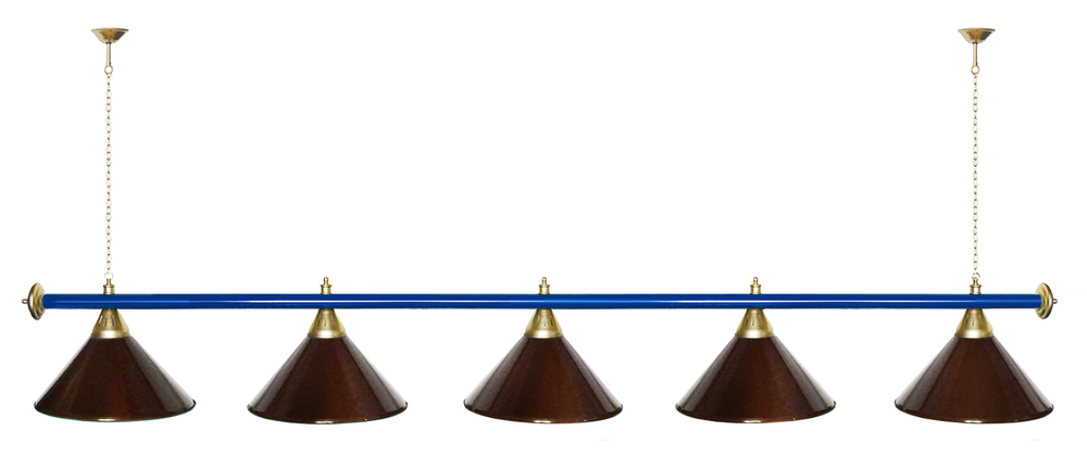 Лампа STARTBILLIARDS 5 пл. (плафоны зеленые,штанга зеленая,фурнитура золото)