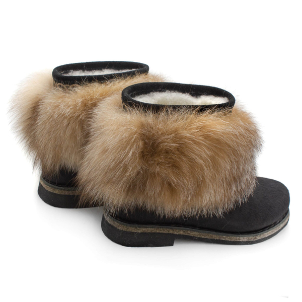 Унты укороченные женские из песца и кожи