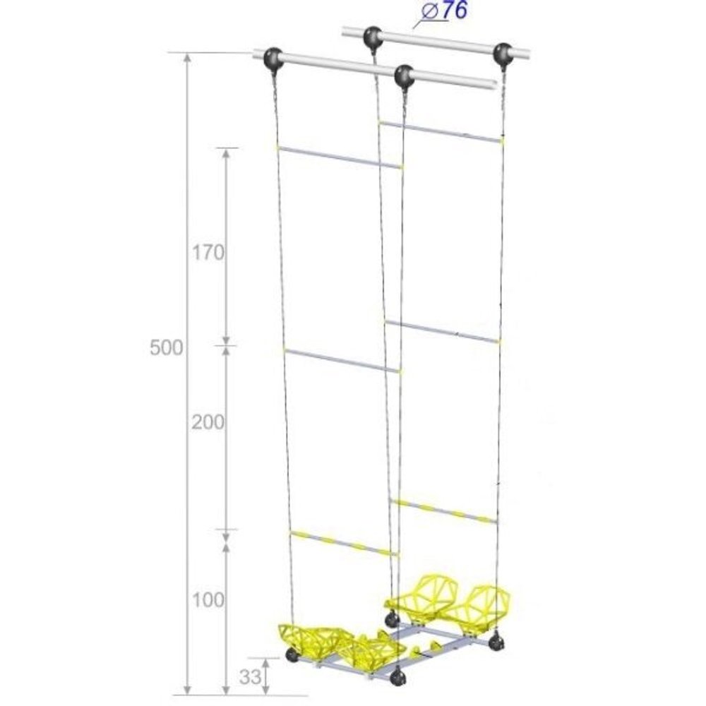 Качели парные сдвоенные высотой 300 см