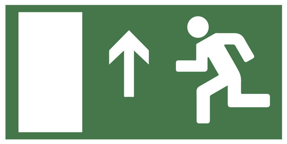 Знак Е-11 "Направление к эвакуационному выходу прямо" (левосторонний)