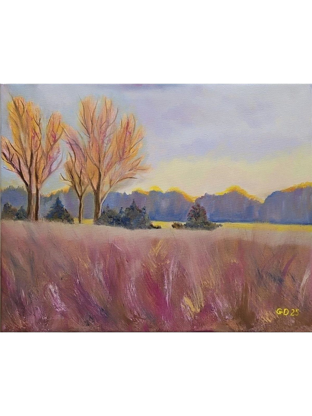 Картина авторская маслом на холсте 33х41 см на стену для интерьера "Осенняя рапсодия"